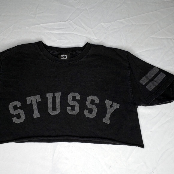 ‼SOLD‼ Vintage Stussy 80 Cropped Spell Out Black - Picture 5 of 8